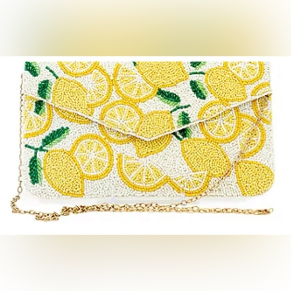 🍋SOL AND MER VIRAL LEMON BEADED CLUTCH🍋NWT - Picture 2 of 14